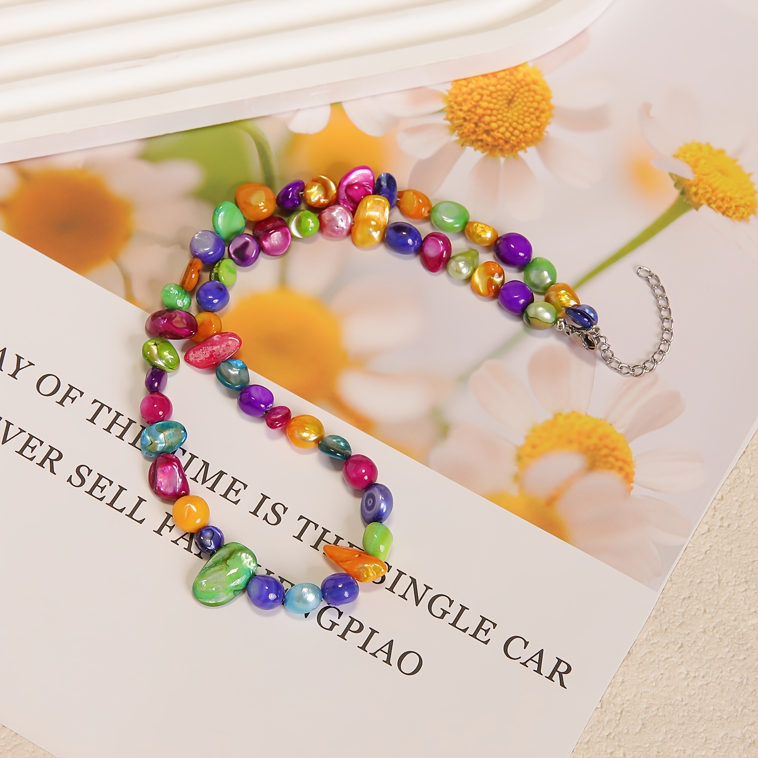 Women's Irregular Colorful Artificial Shell Beaded Choker Necklace